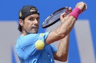Tommy Haas returns a shot during the BMW Open final against Philipp Kohlschreiber in Munich, on May 5, 2013